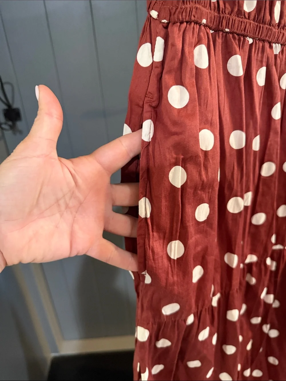 GAP Brown Polka Dot Tiered Maxi Dress - Picture 3 of 5